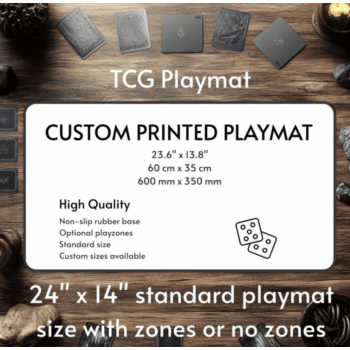 Custom Print Playmat TCG with Your Art, Desk Mat for Gaming, Home Office Decor, Optional Play Zones, 23.6'' x 13.8'' (600 x 350 mm)